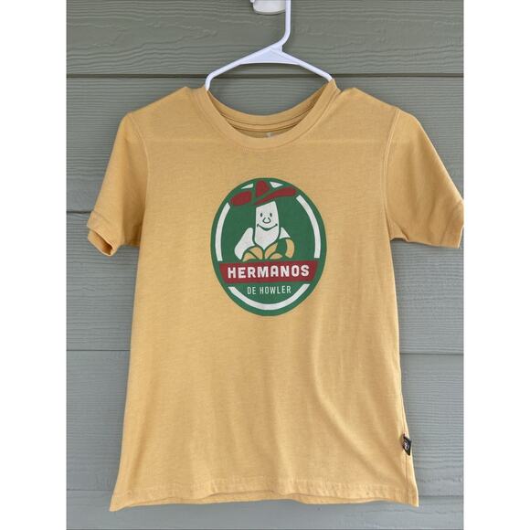 Howler Bros Yellow HERMANOS Banana Graphic Crewneck Tshirt Tee Youth Boy Medium - Picture 1 of 7